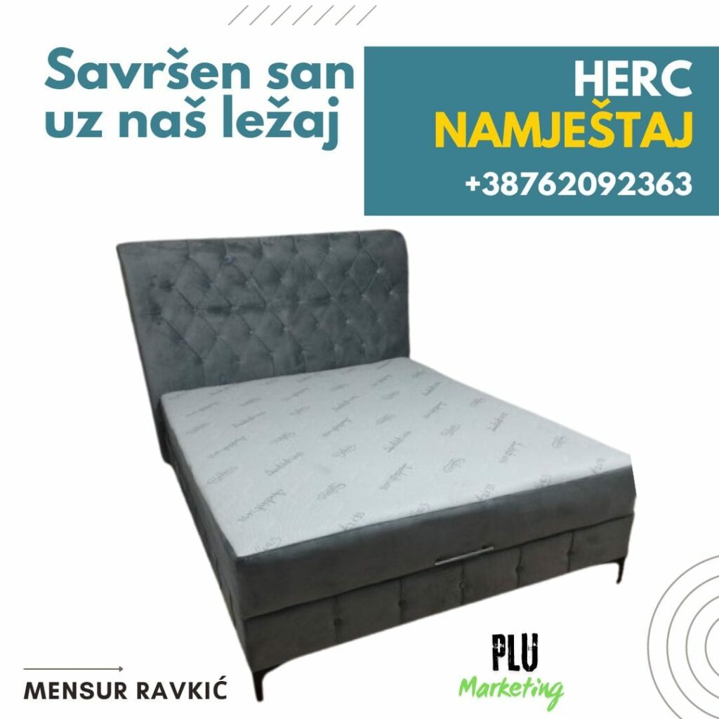 Krevet bračni sivi Herc namještaj Brčko